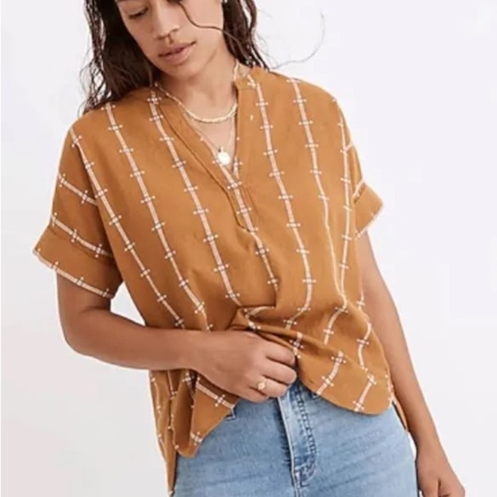 Madewell brown/gold Patterned Women's popover